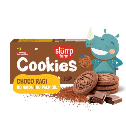 Image of Slurrp Farm No Maida No Palm Oil Choco Ragi Multigrain Cookies | Yummy Biscuits made with Ragi, Jowar and Whole Wheat Flour | Tasty Cookies for Kids | 80g