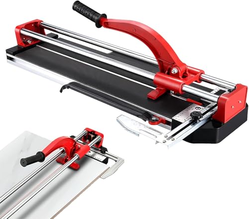Tagliapiastrelle Manuale Professionale da 60 cm, Taglia gres porcellanato Resistente con Doppia Guida, Righello in Acciaio ad Alta precisione per Piastrelle in Ceramica per Pavimenti e rives