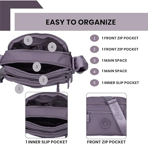 Image of TS WITH TECHSUN Small Crossbody Shoulder Bag for Women, Multi-Pocket Nylon Travel Handbag Messenger Purse, Adjustable Strap, Lightweight, Zipper Closure (21(L) X 16(H) X 9 (W) CM)