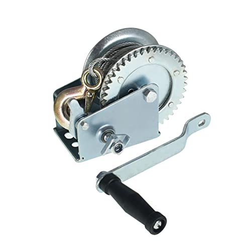 Winche manual 1500 lbs con freno y cable de acero miniatura 1