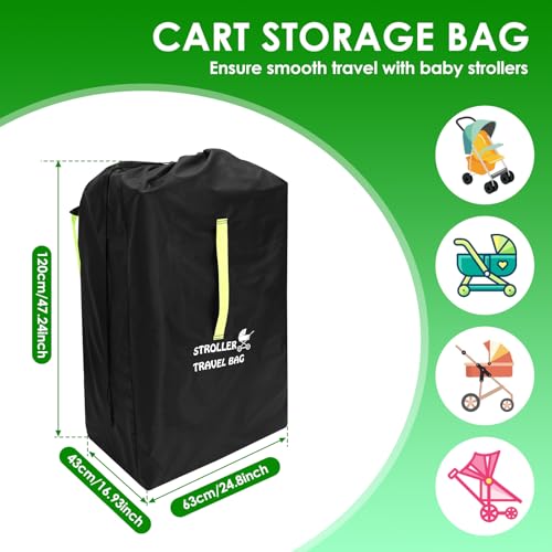 VAVPUP Transporttasche Kinderwagen Flugzeug,63x43x120cm,wasserdichte Kinderwagen Reisetasche aus Oxford Stoff mit Verstellbarem Schultergurt,Praktisches Reisezubehör für Doppelkinderwagen,AUT