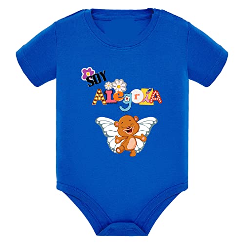 Body bébé manches courtes bleu électrique en coton doux 9-12 mois