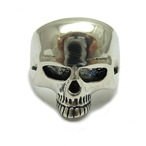 Bague tête de mort argent 925 sterling chevalière homme gothique punk R001229