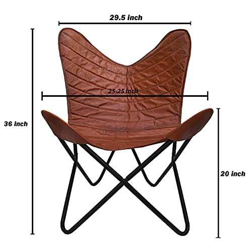 Sillón Plegable Cuero Marrón Claro miniatura 2