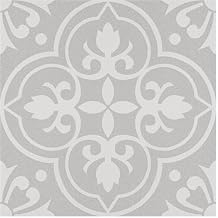 Alow Peel and Stick Floor Tile Waterproof, Gray Flower Vinyl Flooring Easy to Install, Adhesive Peel and Stick Flooring Suit for Bathroom, Kitchen, Living Room11.8inx11.8inx20pcs