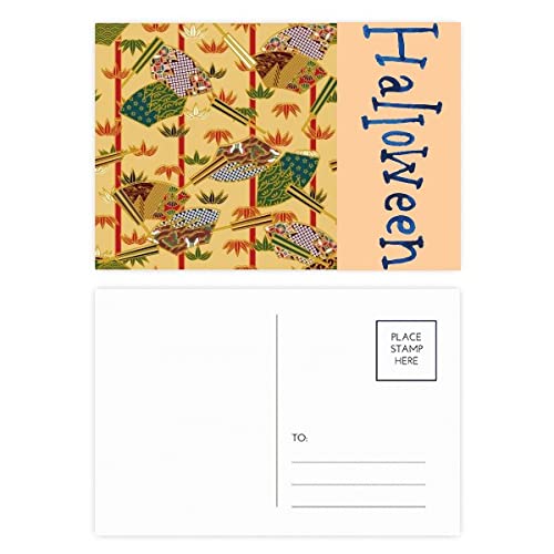 Cartes postales japonaises Halloween Ukiyo-e Art Fan Leaves pour invitations originales