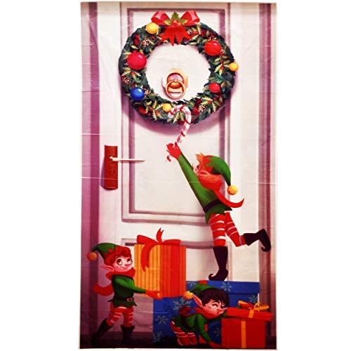 4 Pack Christmas Door Covers Decoration Front Door Party Home Decorations For Front Door Bathroom Toilet Backdrop Holiday Cover Decor #TOP3