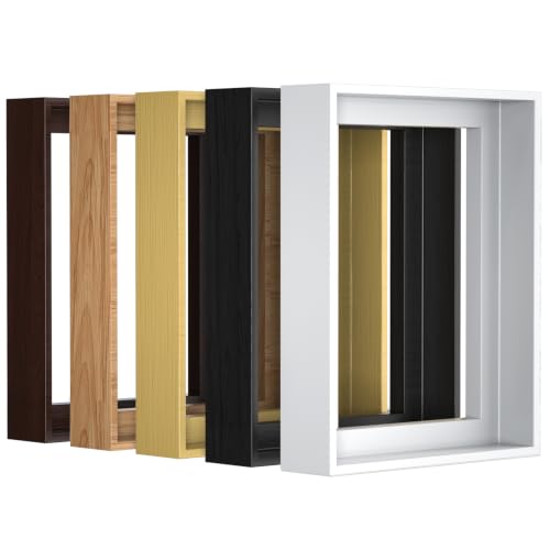 Image of Texas Art 18x30 Canvas Floater Frame, 1.25 inch Deep Wood Grain Texture Floating Picture Frame for Gallery Wrapped Canvas, white Modern Wall Decor for Home & Office, Fathers Gifts