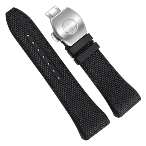 Bracelet de montre en nylon pour Franck Muller V45 cuir noir