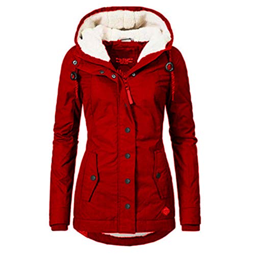 Dastrues Women's Waterproof Jackets Ladies Warm Winter Coat - Hooded Winter Coat Thickend Fleece Lined Cotton Coat Rain Coats for Women
