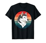 amante dei cani proprietario del cane retro husky siberiano maglietta