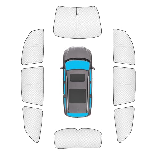 Image of KMF 8pcs Thicken Sun Shades for Honda Pilot 2016-2022 Accessories, Custom Fit Full Car Window Covers Sunshade for Windshield Side Rear, UV Block and Blackout Privacy for Camping Outdoor