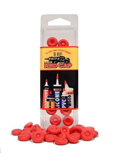 Little Red Cap Clam Shell Caulk Saving Cap, Red (Pack of 16)