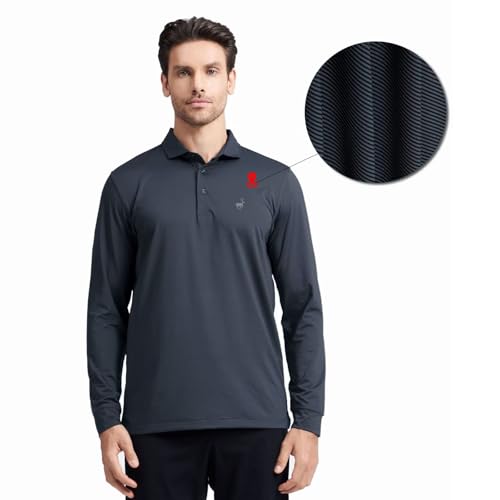 MICHEL ROUEN Golf Shirts for Men Short Sleeve Lightweight Quick Dry Pin Striped Casual Collared Polo Shirts3