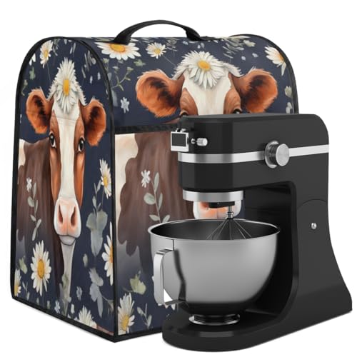 Coffee Maker Cover Daisy Cow Kitchen Appliance Covers Small Appliance Covers Blender Cover Juicer Cover Dust Covers for Kitchen Appliances with Top Handle and Pockets,Washable,C914