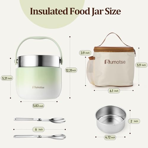 Bumotse 40 oz Dual Compartment Food Jar