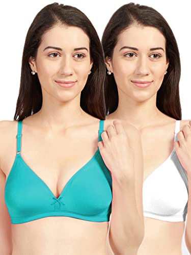 Image of SONARI Omania Womens Non-Padded Cotton Polyester Bras - Solid, Non-Wired, Medium Coverage, Hand Washable (Pack of 2)