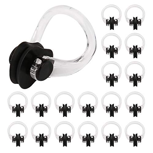 Linwnil Waterproof Silica Gel Swimming Nose Clip - Comfortable Soft Latex Plugs for Kids and Adults Multi-Color (Nose Clips,20Pcs,Black)