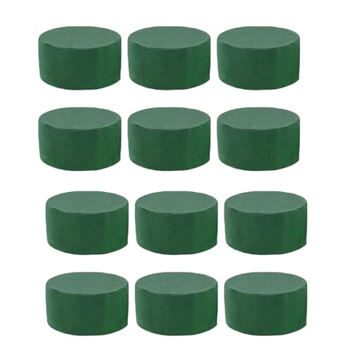 12 Piezas Bloques De Espuma De Floristería, Bloques De Flores De Ladrillo Húmedo Redondos Para Arreglos De Flores Artificiales Y Absorbentes De Agua, Arreglos De Plantas Multipropósito