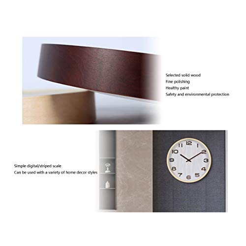 Horloge murale design moderne en bois authentique finition bicolore haut de gamme - 5