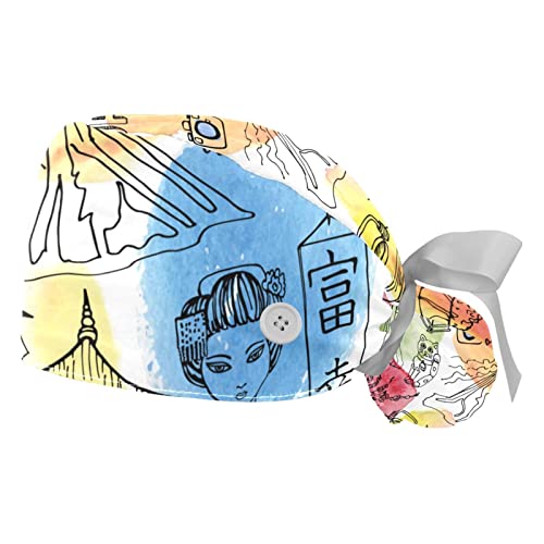 Chapeaux de travail JDEZ pour cuisine et soin | Casquettes bouffantes japonaises réglables