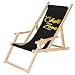 Produktbild Ferocity Holz-Liegestuhl Klappbar Klappliegestuhl mit Armlehne und Getränkehalter Strandstuhl Motiv Chill Zone [119]