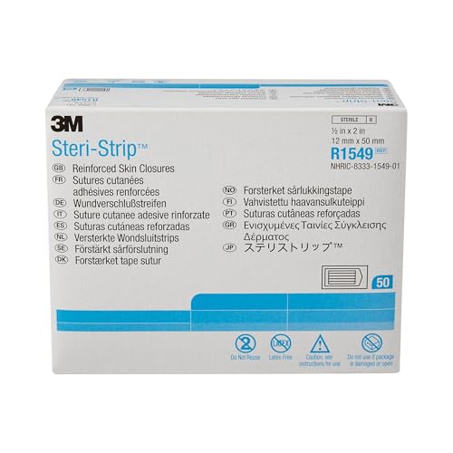 Steri-Strip Closure Reinforced Skin Strip .5 x 2" Sterile R1549, 50 Ct