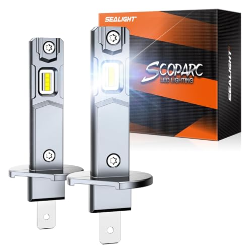 Image of SEALIGHT H1 Fog Bulbs, 50,000LM Super Brighterness 1:1 Mini Size, 6500K Cool White Fog Lights, 3 Minutes Inatallation, Pack of 2