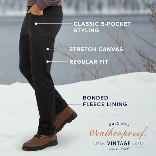 Weatherproof Vintage Fleece Lined Pants - Men's Regular Fit Fleeced Lined Canvas Pants for Mens2