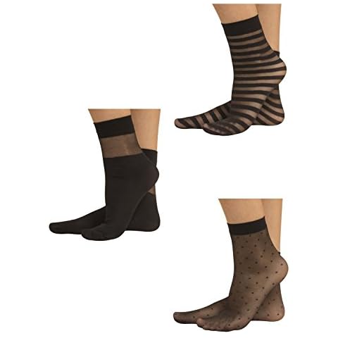 Calcetines cortos de mujer con fantasías, pack de 3 Cover