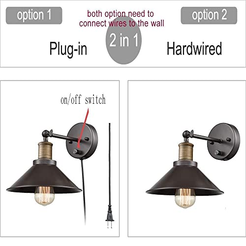 Aplique de pared ajustable E27 con brazo articulado e interruptor manual de perilla 7