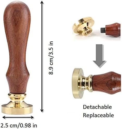 Miniatura 5 de Kit de sellos de cera, sello de cera de cresta de árbol real con mango de madera vintage para invitaciones de boda, sobres, tarjetas y embalaje de