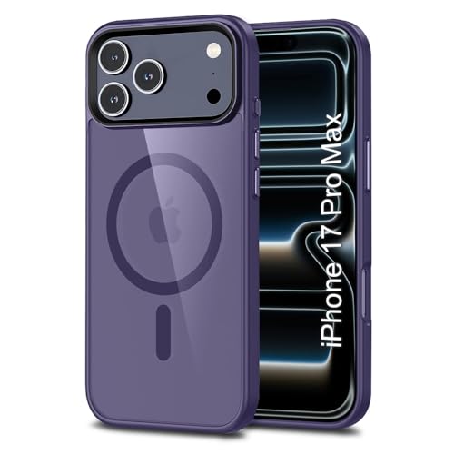 Image of iPhone 17 Pro Max Magsafe Hard Back Case | Matte Design & 360 Protection | Military-Grade Apple iPhone 17 Pro Max Cover | Strong Magnet Back - Purple