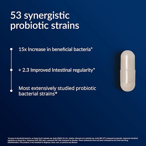 Image of Kijimea K53, 53 synergistic probiotic strains, High Diversity, Zinc & Vitamin B6. Supports a Healthy Gut microbiome and intestinal Regularity, for Women & Men, No Refrigeration, 30 Capsules
