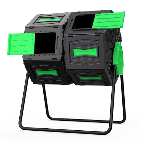 GasXcel Compost Bin Outdoor, 45Gallon Dual Chamber Composter Large Composting