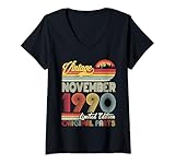 Photo Gallery donna vintage born november 1990 34th birthday 34 years old maglietta con collo a v Photo Gallery donna vintage born november 1990 34th birthday 34 years old maglietta con collo a v