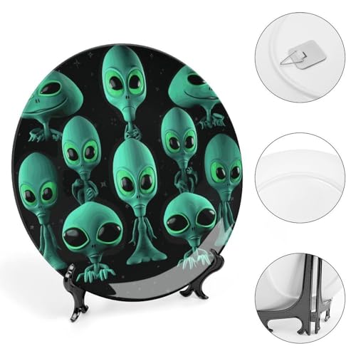 Plato decorativo Aliens Bone China 7 pulgadas blanco miniatura 4