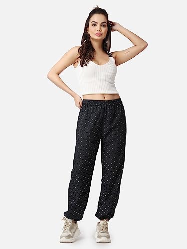 Image of POPWINGS Casual Printed Joggers for Summer || Stylish Women Joggers for Summer || Loose-Fit Pull On Joggers for Women || Women Joggers Pants for Summer