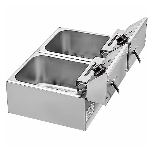 Frytkownica elektryczna 12 l Frytkownica elektryczna 5000 W Podwójny kosz YB-82 Podwójny zbiornik Blat ze stali nierdzewnej Frytownica komercyjna