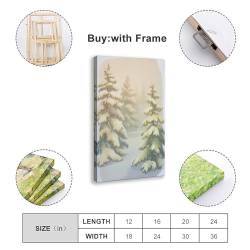 Poster forêt enneigée cadeau idéal paysage d'hiver à suspendre