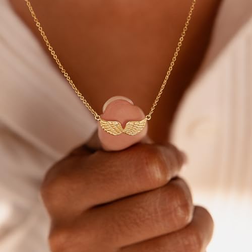 Dremmy Studios Cross Pendant Necklace for Women 14K Gold Plated Cubic Zirconia Evil Eye Butterfly Angel Wing Disc Coin Necklace Minimalist Religious Faith Jewelry Gift for Women3