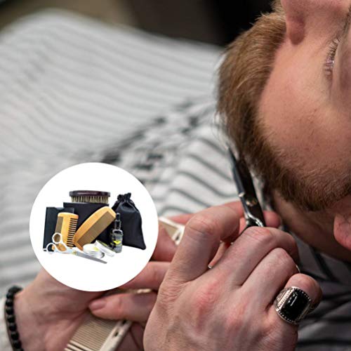 FRCOLOR 6 Pcs Homens Barba Grooming Kit í“leo de Barba Escova de Barba Pente de Barba Bí¡lsamo de Ba
