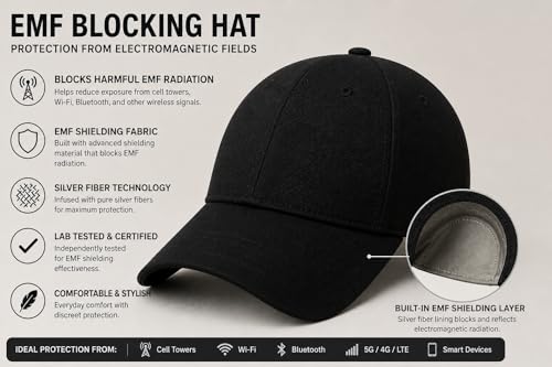 Image of EMF Protection Hat Cap 5G, 4G, Faraday Clothing (Adult, Brown)