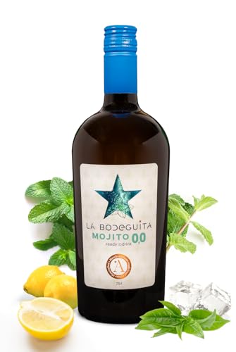 La Bodeguita Mojito 0,0 – Cóctel Premium Sin Alcohol artesano y natural, elaborado con té verde, hierbabuena, limón mediterráneo y azúcar de caña – 75 cl.