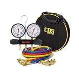 CPS MT2H7P5 Piston Series 2-valve Manifold and Gauge Set | 1/4' SAE Fittings, 2.5” Gauges | Durable Aluminum Construction for HVAC/R Applications