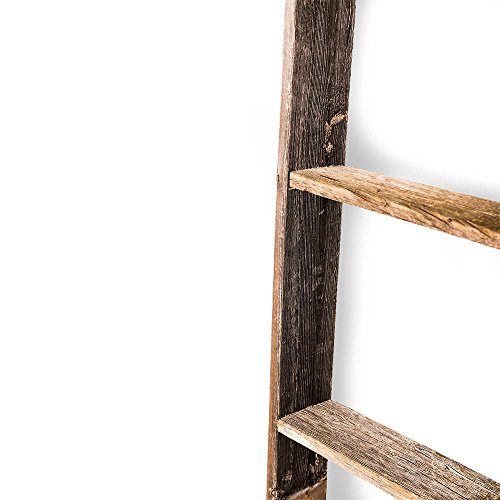 BarnwoodUSA Rustic Farmhouse Blanket Ladder - Our 5 ft Ladder can be Mounted Horizontally or Vertically and is Crafted from 100% Recycled and Reclaimed Wood | No Assembly Required