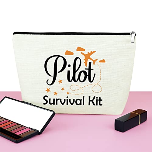 Flight School Gifts Pilot Gift Makeup Bag Flight Attendant Gifts For Women New Pilot Graduation Gift Cosmetic Bag Future Pilot Gift New Pilot Gifts Birthday Christmas Appreciation Gift Travel Pouch #TOP5