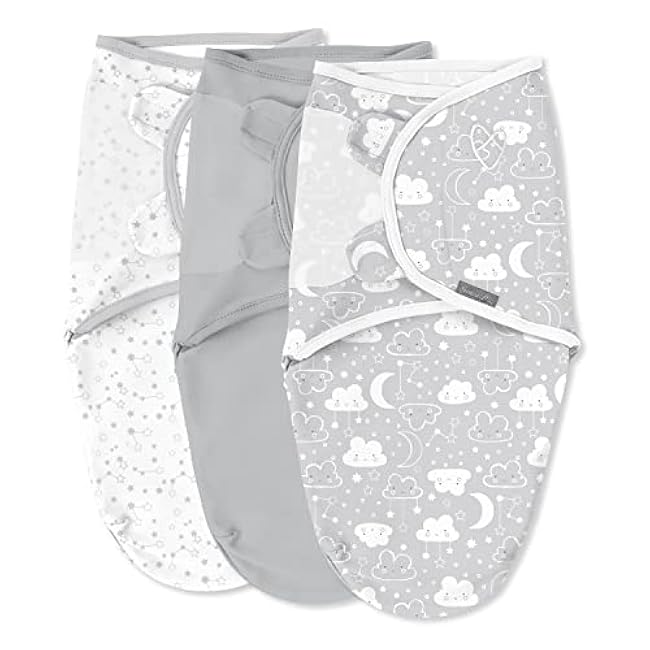 SwaddleMe by Ingenuity Original Swaddle - Size Small/Medium, 0-3 Months, 3-Pack (Starry Night)