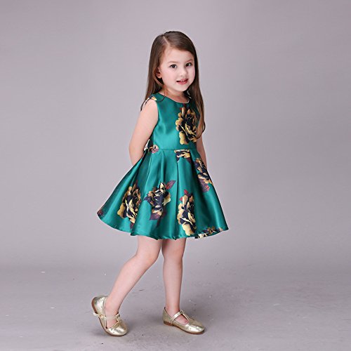 KIDSCOOL SPACE Little Girls Sleeveless Cute Floral Printed Casual Dresses2