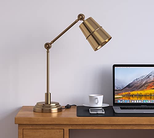 Divine Trends Study Desk Office Reading LED Table Lamp Brass Anti...